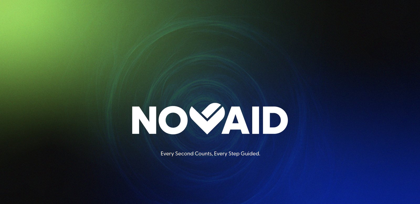 Novaid brand hero with tagline Every Second Counts, Every Step Guided
