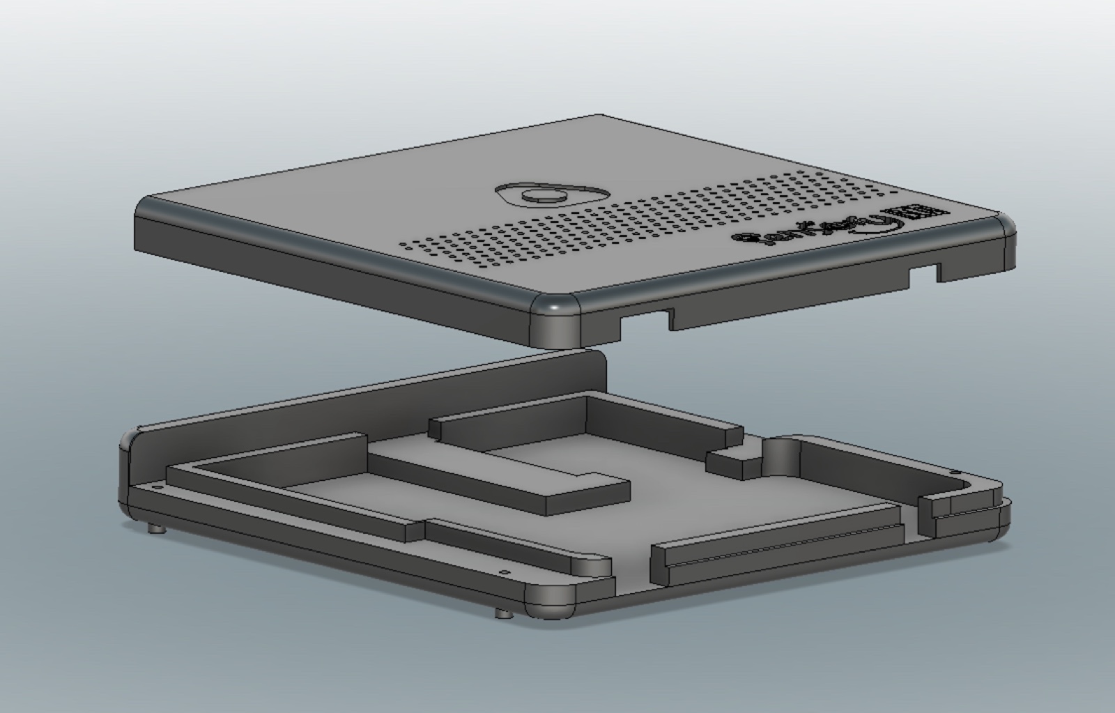 Exploded 3D model of the Sensory Box enclosure