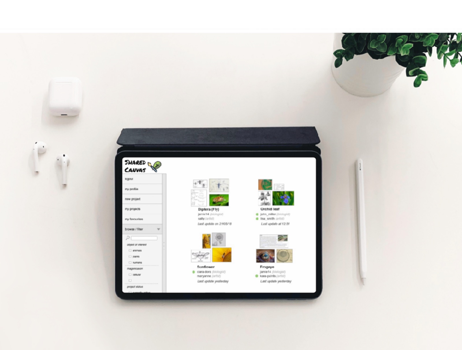 Shared Canvas running on a tablet